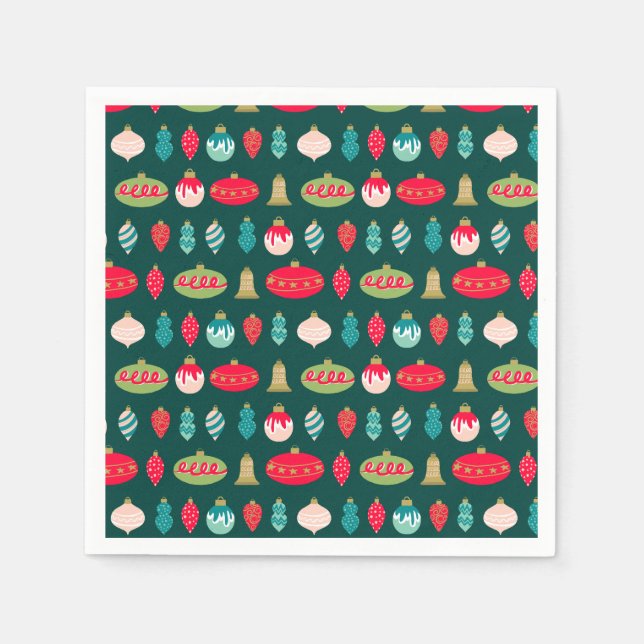 Festliche Retro Weihnachtsschmuck Mittelalter Jahr Serviette (Vorderseite)