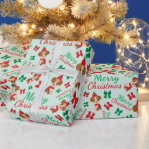 Festliche Ribbons Niedliche Hunde Weihnachtsgrün