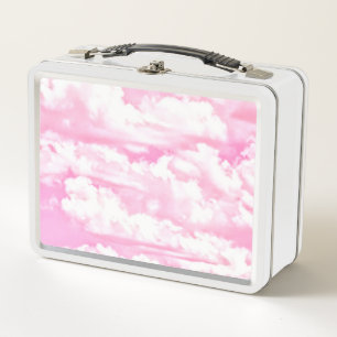 Festliche rosa Rosenwolken Metall Brotdose