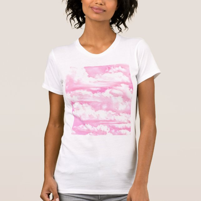 Festliche rosa Rosenwolken T-Shirt (Vorderseite)