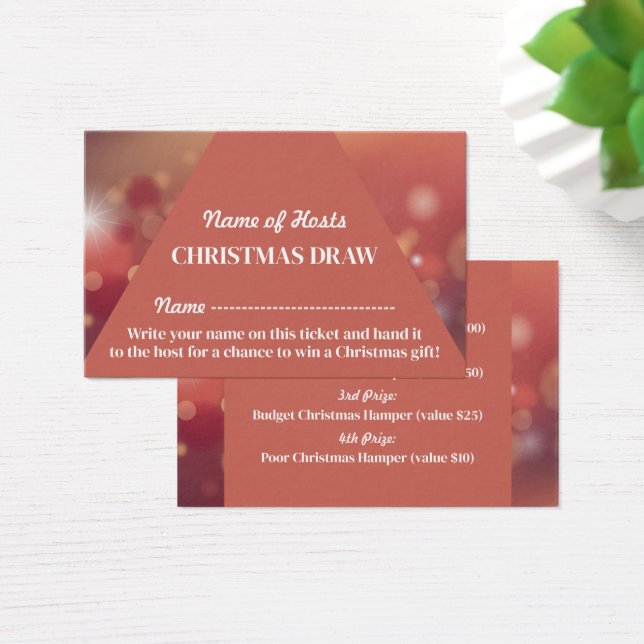 Festliche Rosa, Weihnachten Party Raffles Tickets (Schreibtisch)