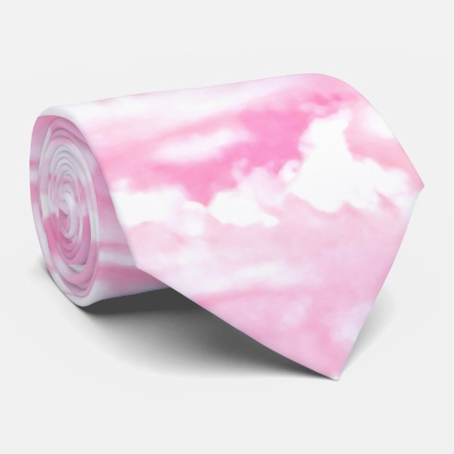 Festliche rosa Wolken Krawatte (Gerollt)