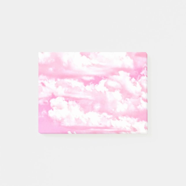 Festliche rosa Wolken Post-it Klebezettel (Vorderseite)