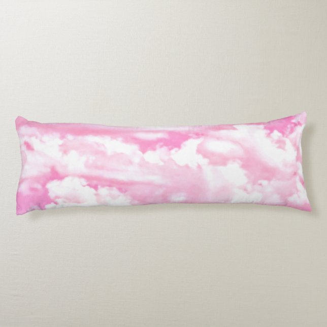 Festliche rosa Wolken Seitenschläferkissen (Rückseite)