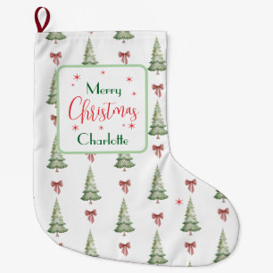 Festliche rote grüne Frohe Weihnachten Name Socke