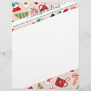 Festliche rote Weihnachtsplätzchen-Illustrationsmu Briefbogen