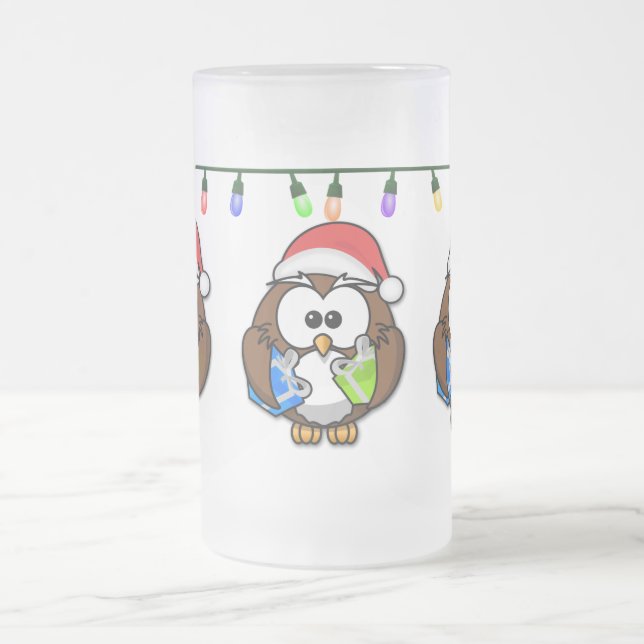 festliche Sankt-Eule Mattglas Bierglas (Mittel)
