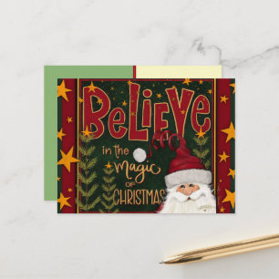 Festliche Santa-Sterne glauben an Inspirivity Postkarte