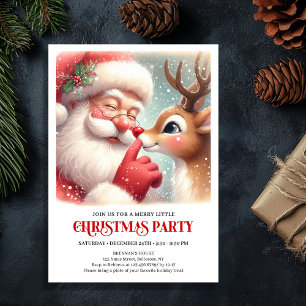 Festliche Santa-und-Rudolph-Feiertags-Party-Einlad Einladung