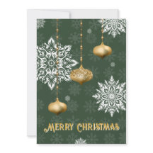 Festliche Schneeflocke und Ornament-Weihnachtskart