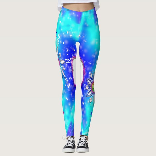 Festliche Schneeflocken Leggings (Vorderseite)