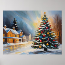 Festliche Schneehütten mit Weihnachtsbaum