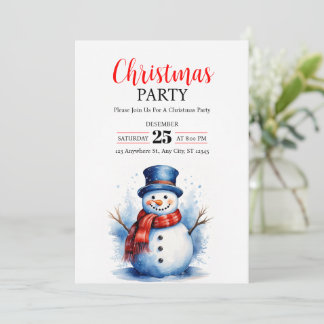 Festliche Schneemann-Weihnachtsfeier-Einladung Einladung