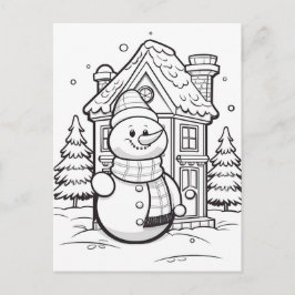 Festliche Schneemannskollektion Postkarte