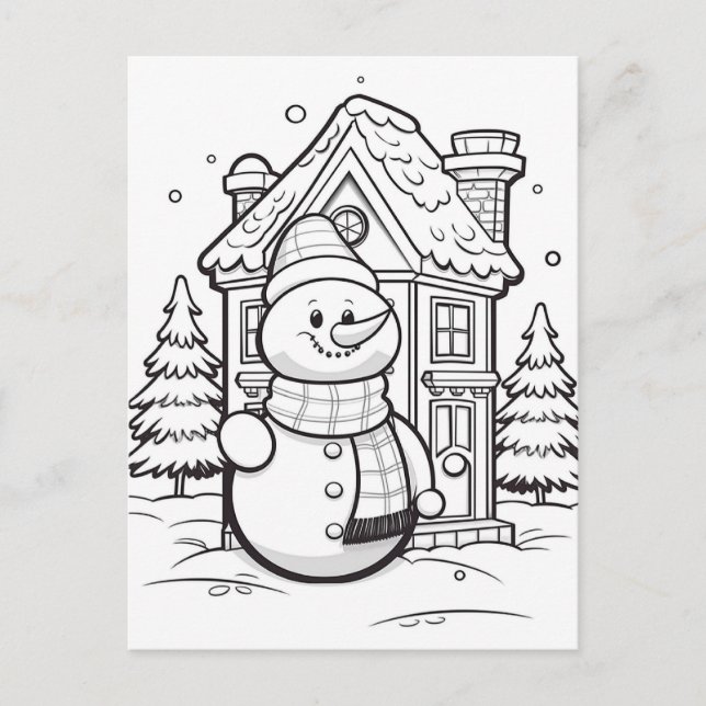 Festliche Schneemannskollektion Postkarte (Vorderseite)