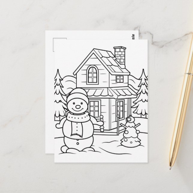Festliche Schneemannskollektion Postkarte (Vorderseite/Rückseite Beispiel)