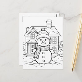 Festliche Schneemannskollektion Postkarte