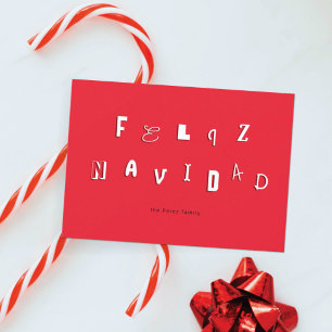 FESTLICHE SCHRIFT FELIZ NAVIDAD FEIERTAGSKARTE