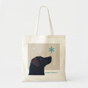 Festliche schwarze Labrador-Taschen-Tasche Tragetasche