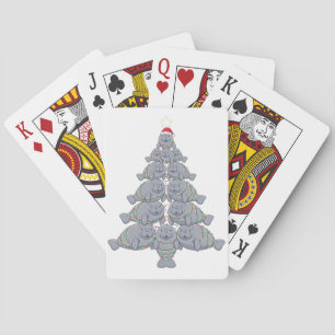 Festliche Seekuh-Weihnachtsbaum mit magischem Ozea Spielkarten