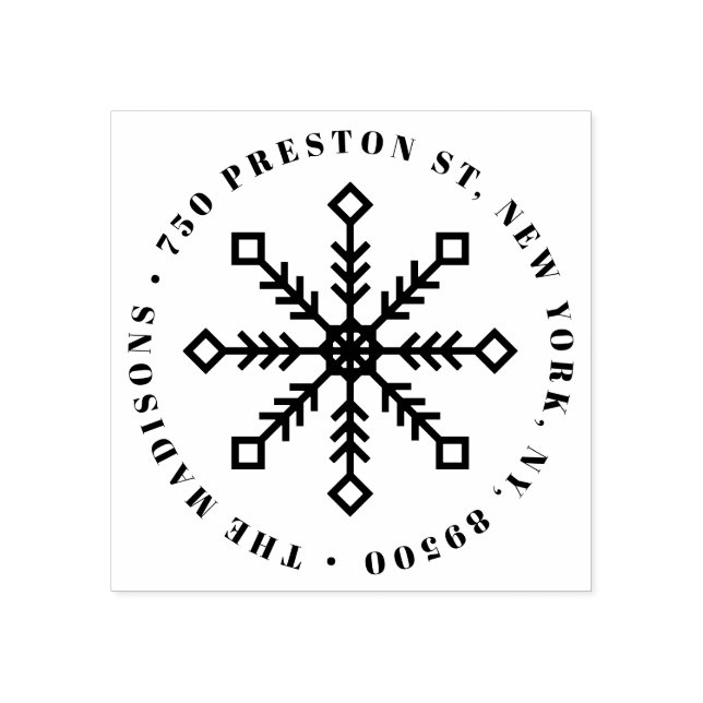Festliche Snowflake Rücksendeadresse Gummistempel (Prägung)