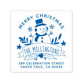 Festliche Snowman Banner Weihnachten Rücksendeadre Permastempel
