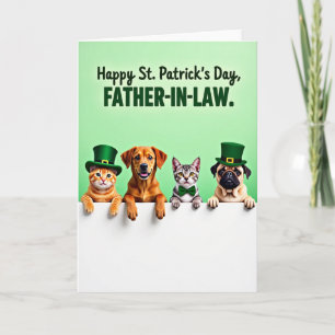 Festliche St. Patricks-Karte für Haustierfamilien Karte