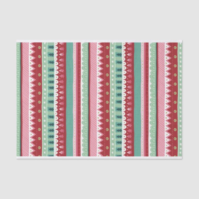 Festliche Streifen Elf Weihnachten Seidenpapier (Vorderseite)