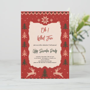 Festliche Strick-Weihnachtsfeier Einladung