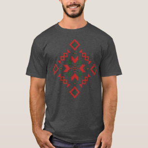 Festliche Stricktafeln Blume Muster T-Shirt