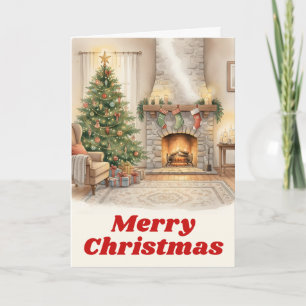 Festliche Strümpfe am Kamin Weihnachten