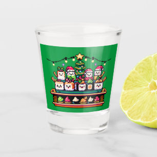 Festliche Sushi Weihnachtsbaum - Niedliche Pixel A Schnapsglas