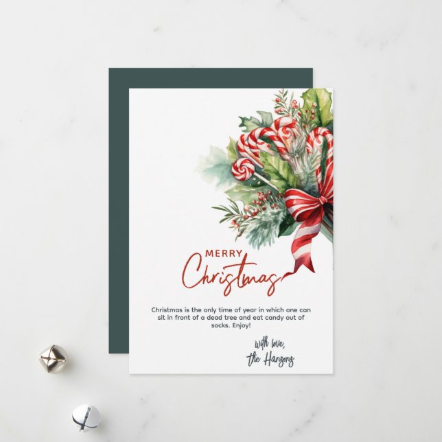 Festliche süße Candy Canes Custom Weihnachten (Vorderseite/Rückseite Beispiel)