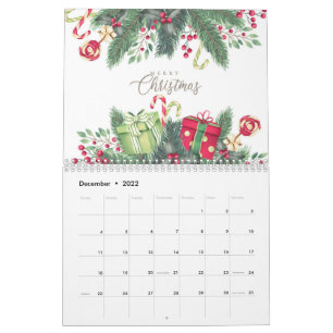 Festliche süße Weihnachtsdekoration modern Kalender