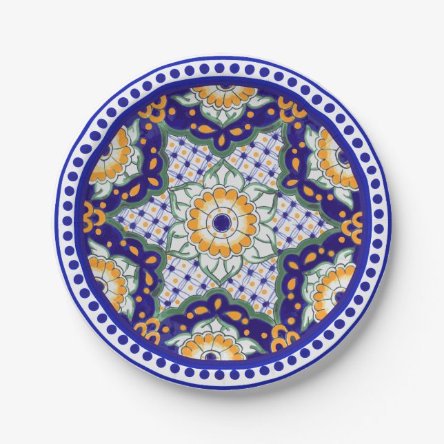 Festliche Talavera Ocho Pappteller (Vorderseite)