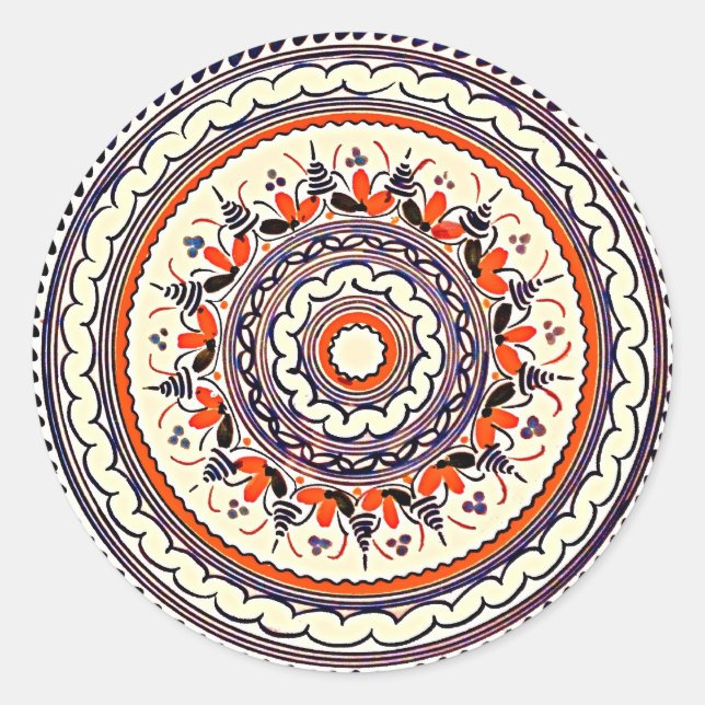 Festliche Talavera Uno Runder Aufkleber (Vorderseite)