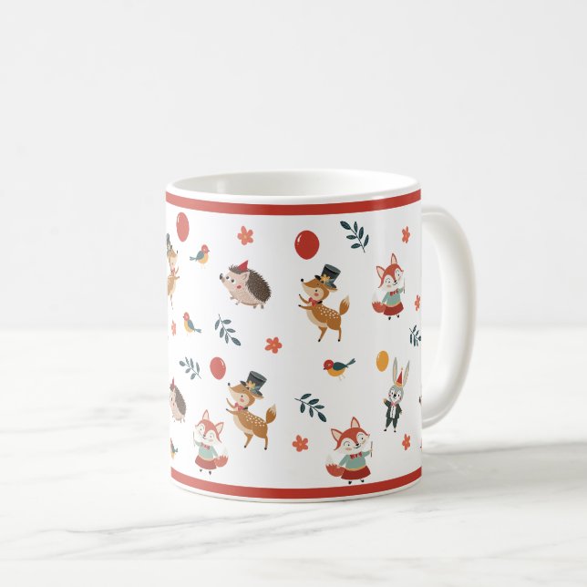Festliche Tiere  Kaffeetasse (VorderseiteRechts)