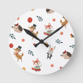 Festliche Tiere Runde Wanduhr