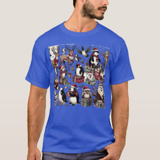 Festliche Tierversammlung Retro T-Shirt