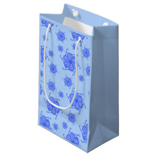 Festliche Tropen Blumen Monochrom Geschenktasche i Kleine Geschenktüte