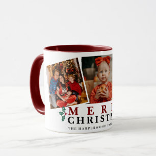 Festliche Typografie Frohe Weihnachten 3 Bilderrah Tasse