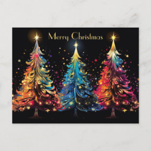 Festliche und abstrakte Weihnachtsbaumkarte Postkarte
