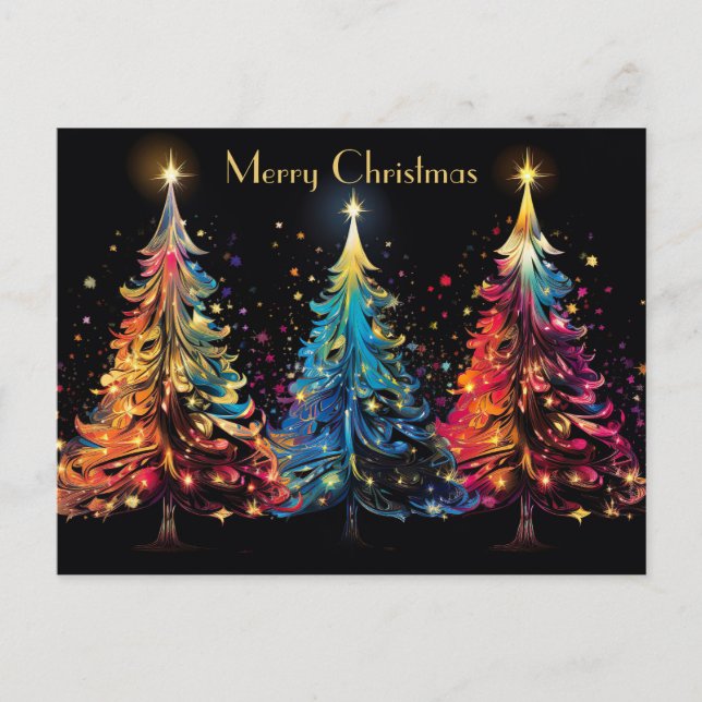 Festliche und abstrakte Weihnachtsbaumkarte Postkarte (Vorderseite)