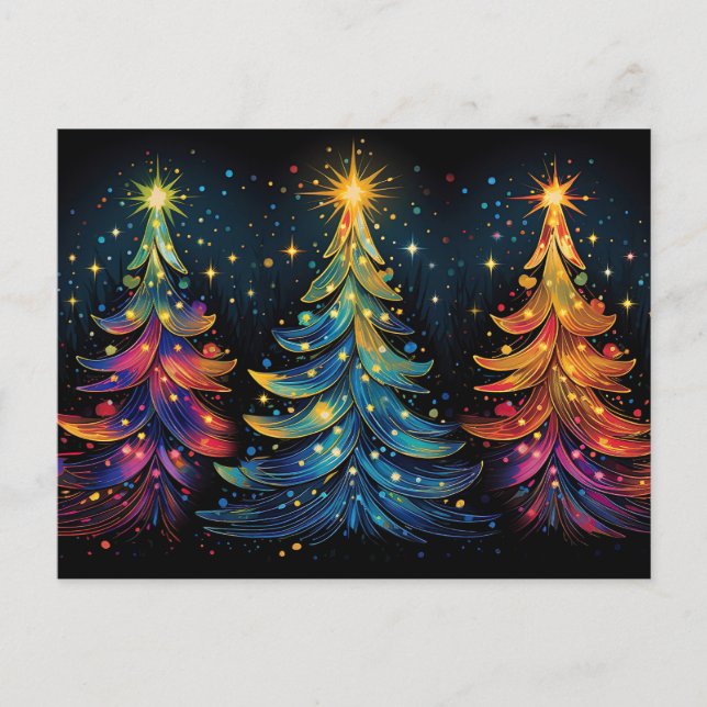 Festliche und abstrakte Weihnachtsbaumkarte Postkarte (Vorderseite)