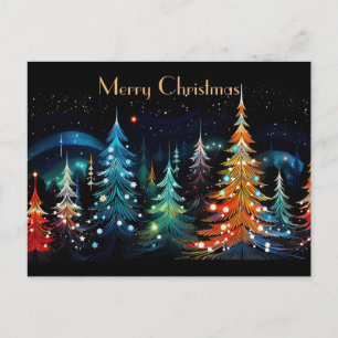 Festliche und abstrakte Weihnachtsbaumkarte Postkarte