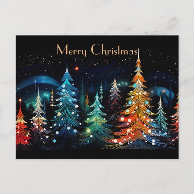 Festliche und abstrakte Weihnachtsbaumkarte Postkarte (Vorderseite)