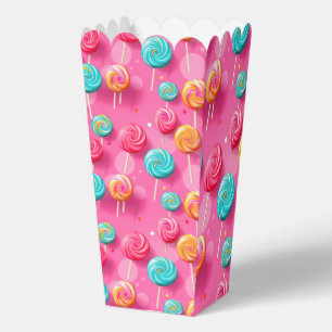 Festliche und bunte rosa und blaue Lutscher Geschenkschachtel