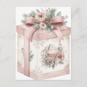 Festliche und elegante Pastell-Weihnachtsgeschenkb Postkarte