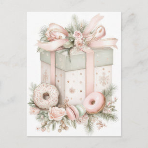 Festliche und elegante Pastell-Weihnachtsgeschenkb Postkarte