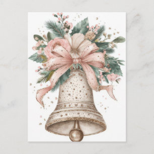 Festliche und elegante Pastell-Weihnachtsglocke Postkarte